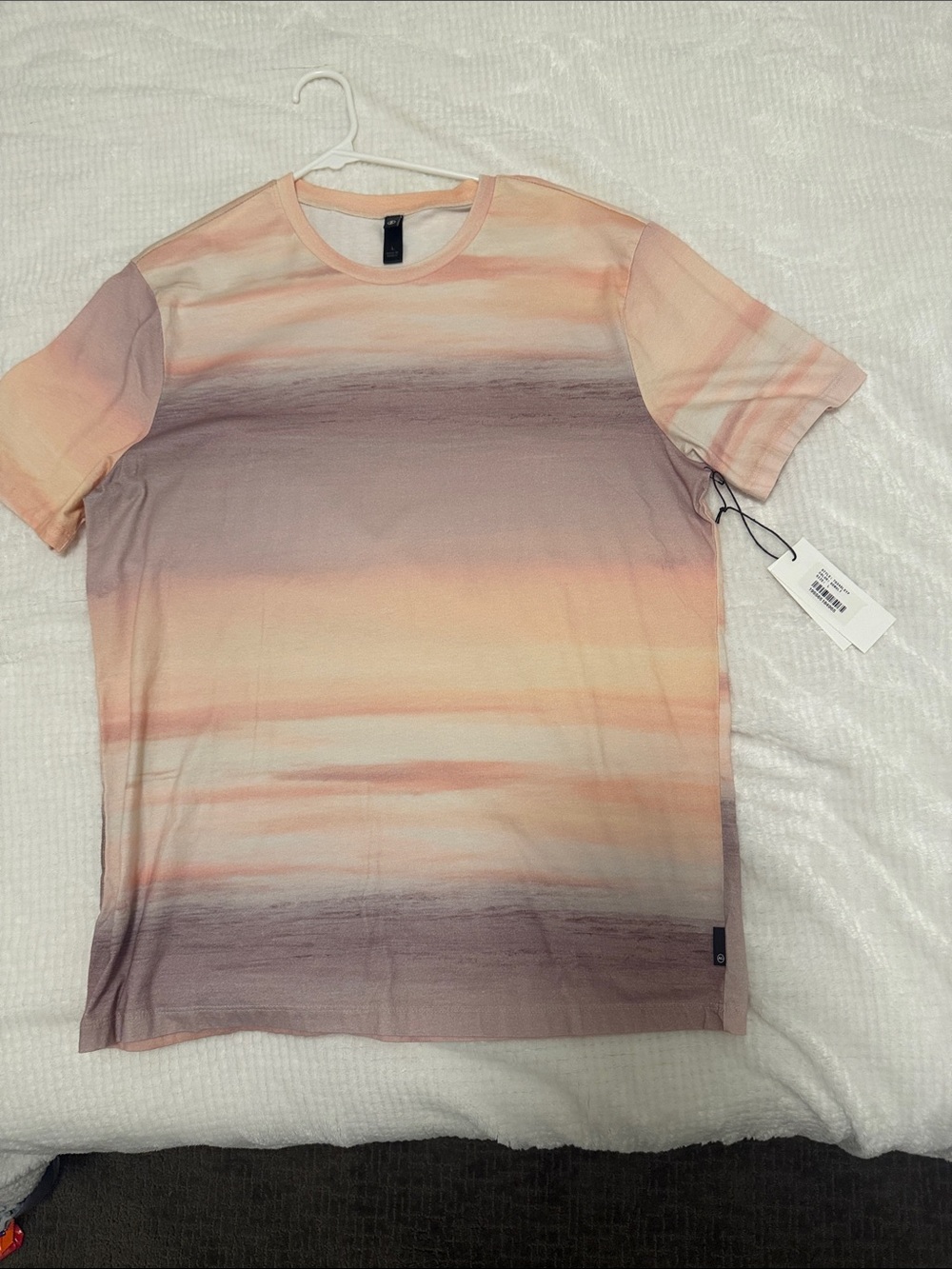 Ag Adriano Goldschmied Peach and Mauve Gradient Short-Sleeve Tee